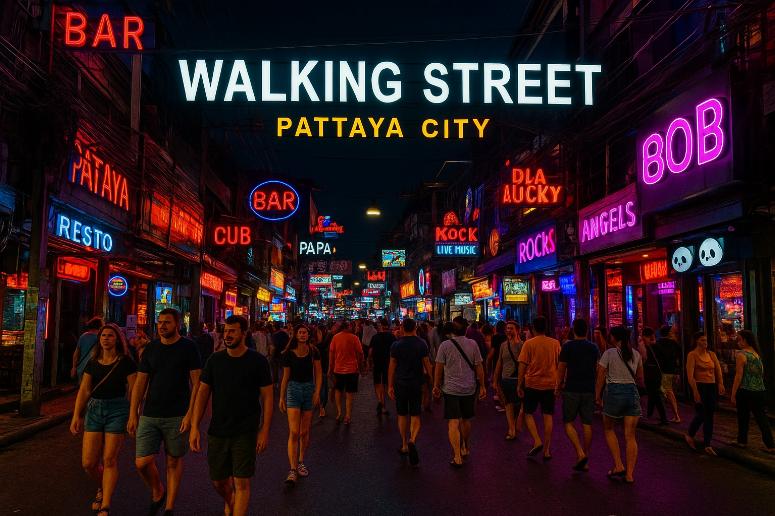 Walking Street In Pattaya Beach Road, Thailand: Nightlife Destination